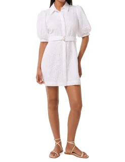 BRYONY EMBROIDERED SHIRT MINI DRESS