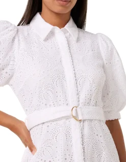 BRYONY EMBROIDERED SHIRT MINI DRESS