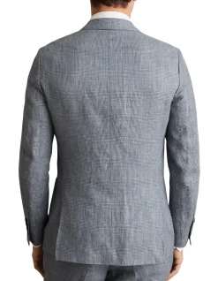 2B SB REEF NOTCH PRINCE OF WALES CHECK LINEN BLAZER