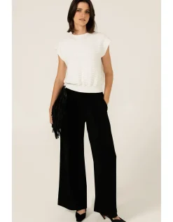 BUBBLE KNIT TOP IN IVORY