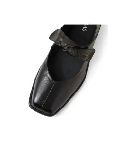 Buble Mi Bow Strap Leather Ballet Flats