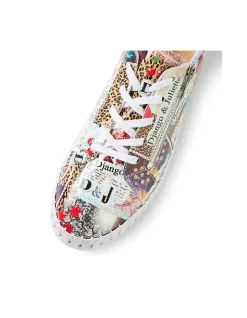Bump Collage Print Platform Trainers