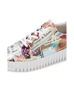 Bump Collage Print Platform Trainers