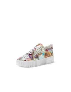 Bump Collage Print Platform Trainers