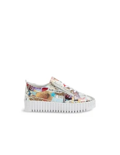 Bump Collage Print Platform Trainers