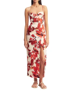 Bustier Draped Midi Dress