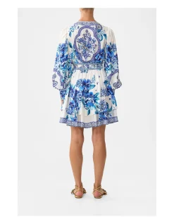 BUTTON FRONT FRILL DRESS