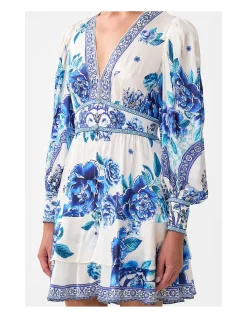 BUTTON FRONT FRILL DRESS