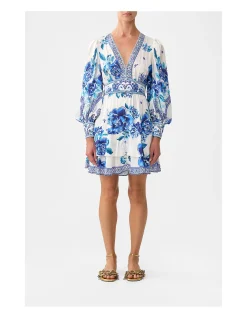 BUTTON FRONT FRILL DRESS
