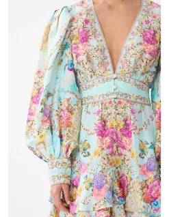 BUTTON FRONT FRILL DRESS
