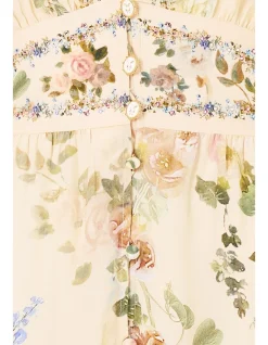 BUTTON FRONT FRILL DRESS