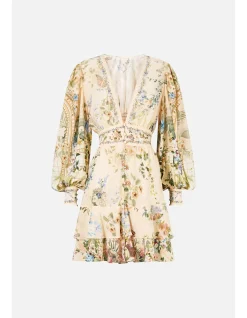 BUTTON FRONT FRILL DRESS