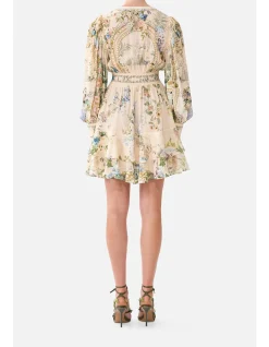 BUTTON FRONT FRILL DRESS