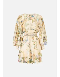 BUTTON FRONT FRILL DRESS