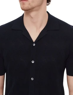 Button Up Knit Top Navy