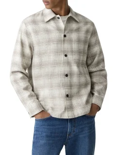 Button-Up Shirt in Textured Check