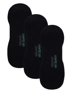 BY UNDERWORKS MENS CUSHIONED NO SHOW SOCK WITH BAMBOO 3 PACK