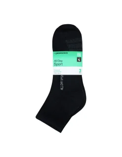 BY UNDERWORKS MENS SPORT CUSHIONED QUARTER CREW 3 PACK