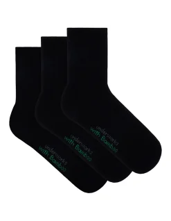 BY UNDERWORKS WOMENS BAMBOO SPORT CUSHIONED MID CREW SOCK 3 PACK
