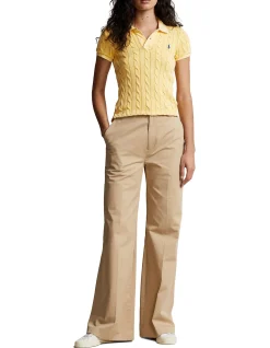 CABLE-KNIT POLO SHIRT
