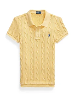 CABLE-KNIT POLO SHIRT