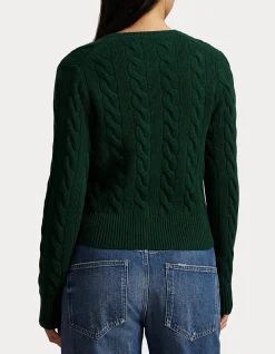 CABLE-KNIT WOOL-CASHMERE CARDIGAN