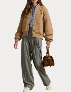CABLE-KNIT WOOL-CASHMERE JACKET