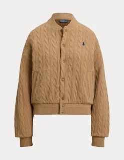 CABLE-KNIT WOOL-CASHMERE JACKET