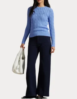 CABLE-KNIT COTTON CREWNECK SWEATER