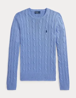 CABLE-KNIT COTTON CREWNECK SWEATER