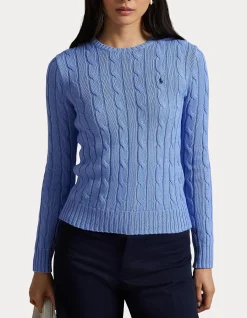 CABLE-KNIT COTTON CREWNECK SWEATER