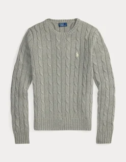 CABLE-KNIT COTTON CREWNECK SWEATER