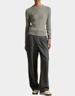 CABLE-KNIT COTTON CREWNECK SWEATER