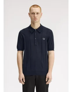 CABLE KNITTED POLO SHIRT