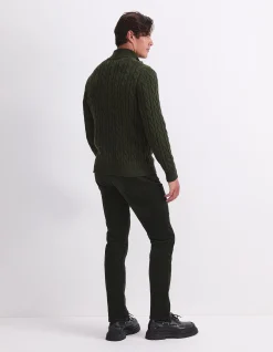 CABLE QUARTER KNIT ZIP