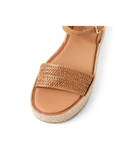 Camelian Woven Leather Platform Sandals