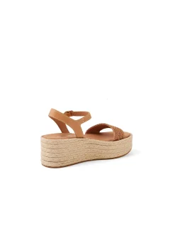 Camelian Woven Leather Platform Sandals