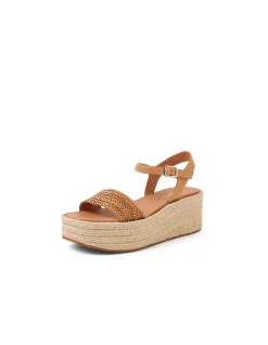 Camelian Woven Leather Platform Sandals