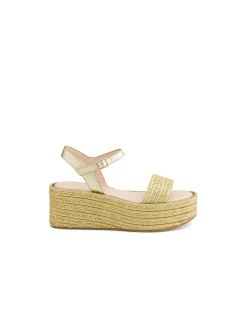 Camelian Woven Platform Wedge Sandals
