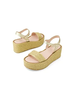 Camelian Woven Platform Wedge Sandals