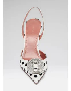 CAMELIA SLING 90 SR HEEL CRYSTAL BUCKLE SATIN