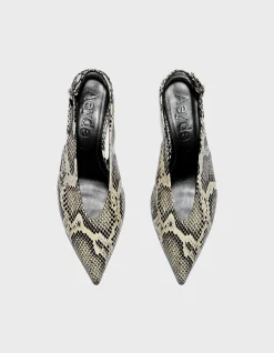 CAMILA SNAKE PRINT CALF LEATHER PUMP