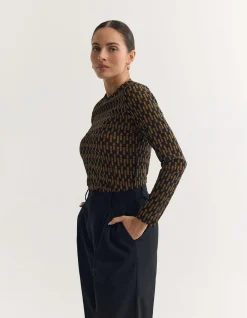 CAMILLA PRINTED MESH TOP