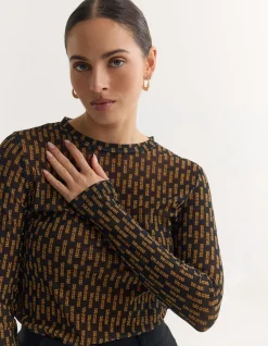 CAMILLA PRINTED MESH TOP