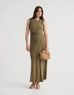 CAMILLA CUPRO LACE TRIM DRESS