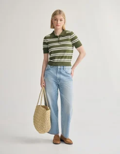 CAMILLE KNITTED POLO STRIPED