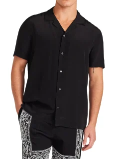 CAMP COLLAR SILK SS SHIRT