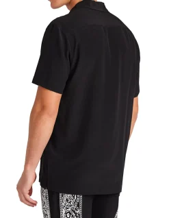 CAMP COLLAR SILK SS SHIRT