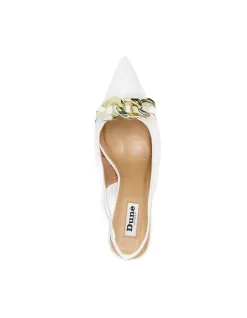 Canary Slingback Pump White Croc Print