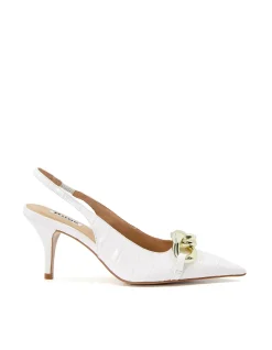 Canary Slingback Pump White Croc Print